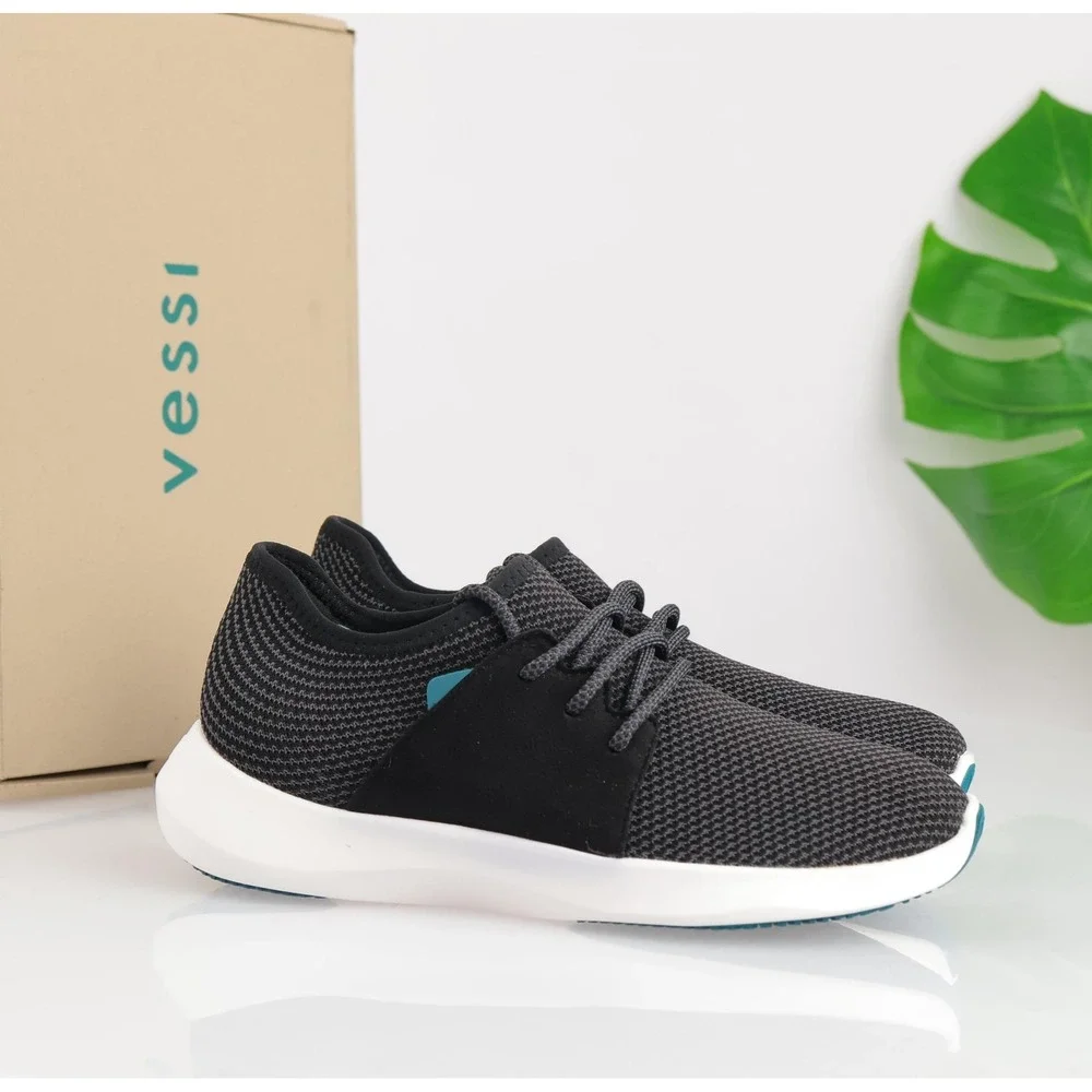 Vessi Shoes Womens Everyday Classic Sneaker Size 6 Waterproof Black Knit Comfort